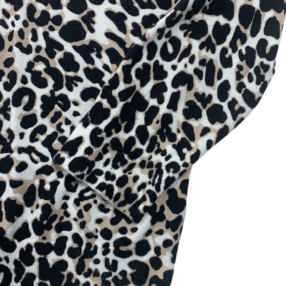 Leopard Animal Print Cardigan Sweater Sz M Womens Button D…cable&cage - Picture 3 of 16